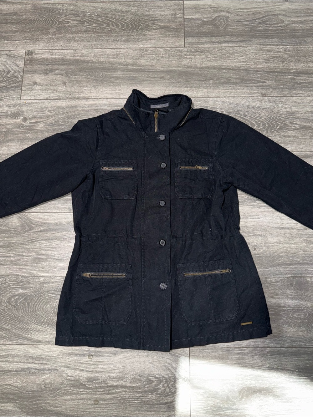 Liz Claiborne Black Utility Jacket with Zip Pockets